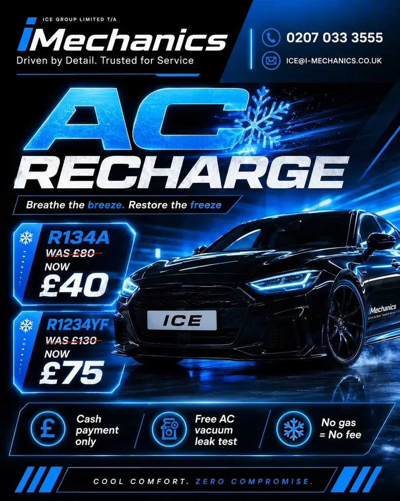iMechanics AC recharge offer poster